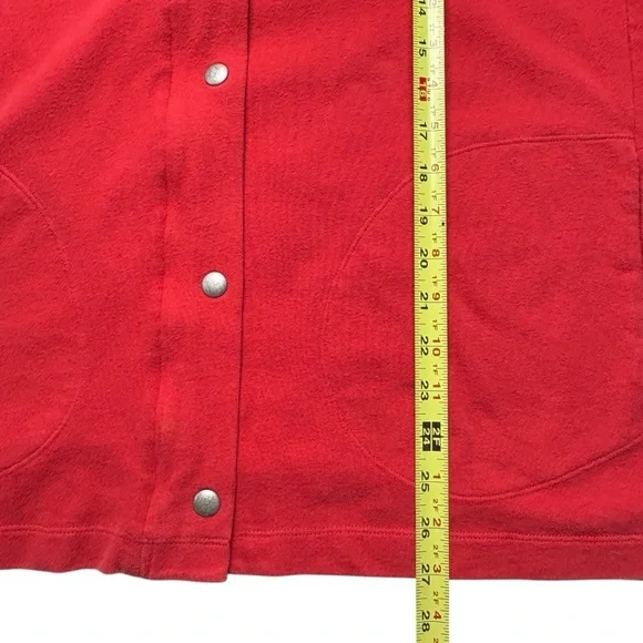 Eileen Fisher Woman Organic Cotton Full Zip Hoodie Size 2X Tomato Red Pockets - Picture 7 of 10